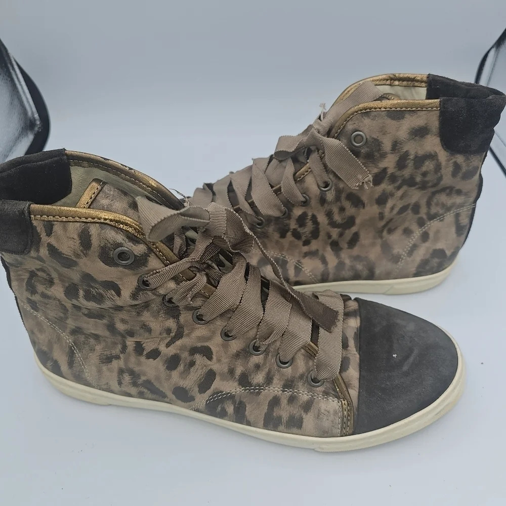 Lavin Leopard Print leather High Basket Sneakers Size 40